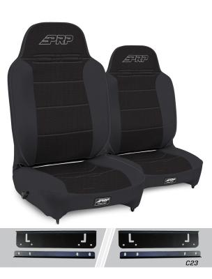 Enduro High Back Reclining Suspension Seats Kit for 97-02 Jeep Wrangler TJ Pair Black PRP Seats