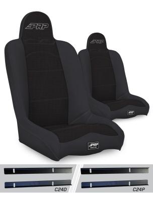 Daily Driver High Back Suspension Seats Kit for 03-06 Jeep Wrangler TJ Pair Black PRP Seats