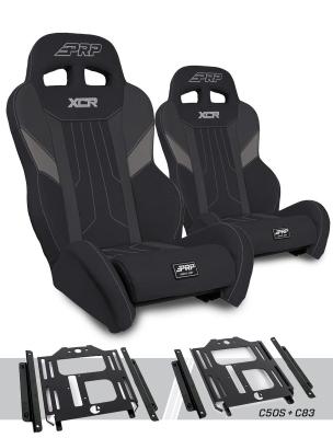 XCR Suspension Seats Kit for Polaris RZR 570 800 900 Pair Black &amp; Gray PRP Seats
