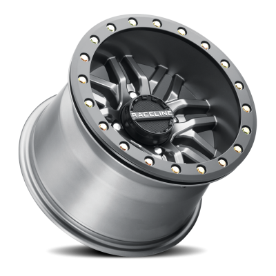 Aluminum Wheels 15x7 Ryno Beadlock UTV A91G Matte Dark Gunmetal Grey 10 Offset 4 on 137 Bolt Pattern 113.9 Bore Raceline