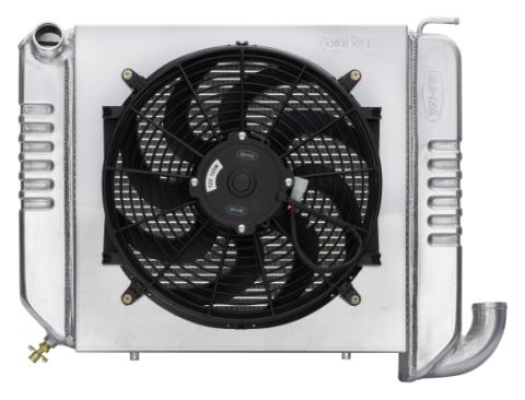 63-64 Corvette Small Block Aluminum Radiator Single 16 Inch Fan Kit Cold Case Radiators