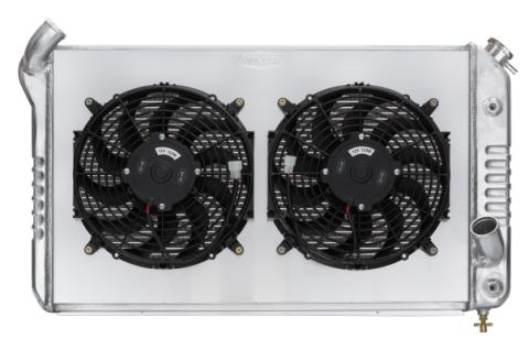 69-72 Corvette Small Block Aluminum Radiator Dual 12 Inch Fan Kit Cold Case Radiators