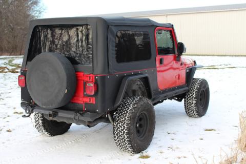 Jeep TJ Tube Fender Set Of 4 Front and Rear 97-06 Wrangler TJ Steel Black Textured Powdercoat Fishbone Offroad