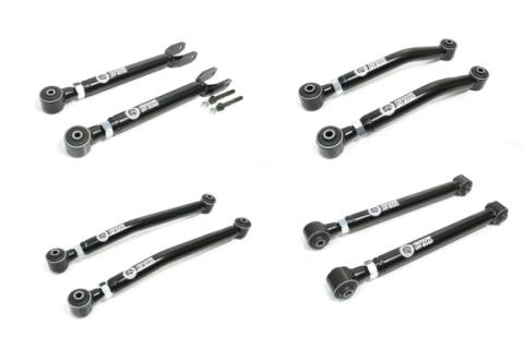 Adjustable Front Upper + Lower and Rear Upper + Lower Control Arms For 0-4.5 Inch Lift 8 pc kit 07-18 Wrangler JK Freedom Off-Road