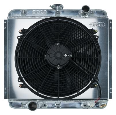 67-70 Mustang 20 Inch Aluminum Performance Radiator And 16 Inch Fan Kit AT Cold Case Radiators