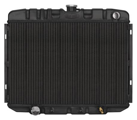 67-70 Mustang Big Block 24 Inch Automatic Aluminum Performance Radiator Black Night Rider Series Cold Case Radiators