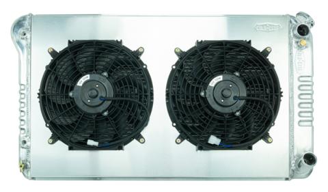 67-76 Chevy GMC Pickup Truck LS Swap Aluminum Radiator AT and 12 Inch Fan Kit Cold Case Radiators