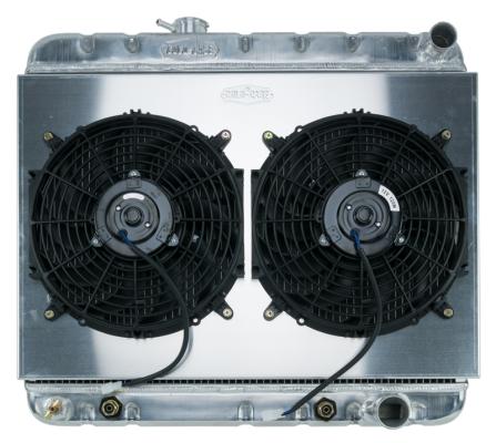 65 GTO Non A/C AT Aluminum Performance Radiator Dual Fan Kit Cold Case Radiators