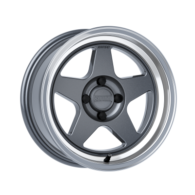 Aluminum Wheels 15x8 KNP K12GM Machined Gloss Gunmetal Gray 4x100 Bolt Pattern 0 Offset Kansei Wheels