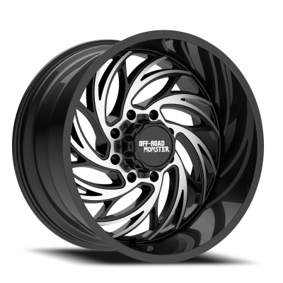 Aluminum Wheels 24x14 M29 GBM Series Machined Gloss Black 5 On 127/5 On 139.7 Bolt Pattern -76 Offset Off Road Monster