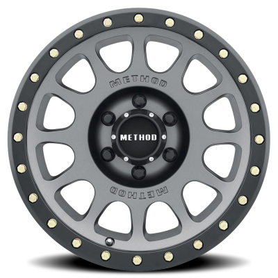 Aluminum Wheels 18x9 NV MR305 Bolt Pattern 6 On 135 Offset 18 Lip Size 1.38 Titanium TT Matte Black Lip Method