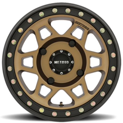 Aluminum Wheels 15x7 MR405 Beadlock UTV Bolt Pattern 4 On 156 Offset 13 Method Bronze BRZ Matte Black Ring Method