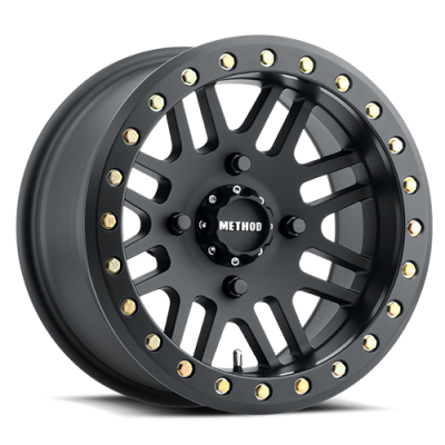 Aluminum Wheels 14x10 MR406 Beadlock UTV Bolt Pattern 4 On 156 Offset -2 Lip Size 3.43 Matte Black MB Method