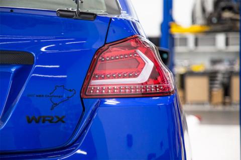 OLM Evolution Tail Lights Clear Lens Red Base White Bar 15+ WRX STI