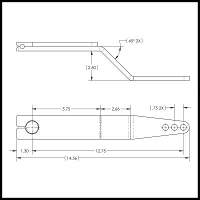 Antirock Fabricated Steel Sway Bar Arms, 15.2 in. Long, 2.5 in. Offset Bend, 3 Holes RockJock 4x4