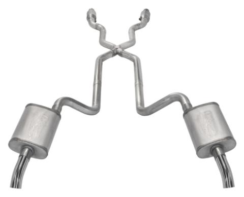 1975-1980 Corvette C3 2.5 Inch Crossmember Back Exhaust Kit With X-Pipe 409 Stainless Includes Catalytic Converters No Mufflers Pypes Performance Exhaust