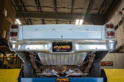 1966-71 Ford Fairlane 2.5 Inch H-Pipe Crossmember Back Quarter Panel Exit Exhaust Violator Mufflers Pypes Performance Exhaust