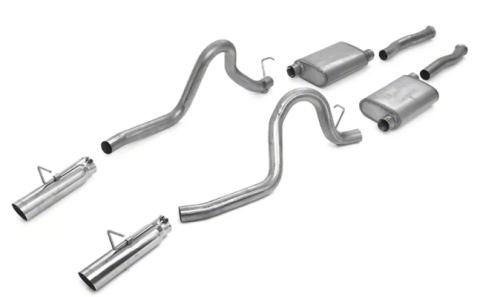 Cat Back Exhaust System 99-04 Mustang GT Split Rear Dual Exit 2.5 in Intermediate And Tail Pipe Hardware/Violator Muffler/3.5 in Polished Tips Incl Natural Finish 409 Stainless Steel Pypes Exhaust