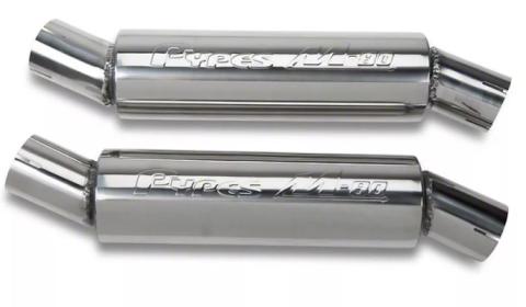 1979-2004 Mustang Black Pype Bomb Cat Back Exhaust System M80 Mufflers 409 Stainless Steel Pypes Performance Exhaust