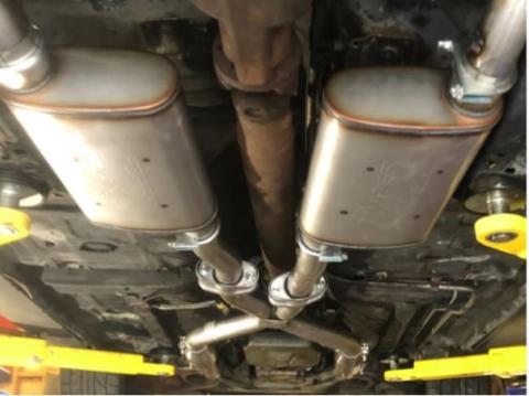 1998-2004 Mustang V6 Dual Turndown Tips With Catalytic Converters Exhaust Kit Street Pro Mufflers 409 Stainless Steel Pypes Performance Exhaust