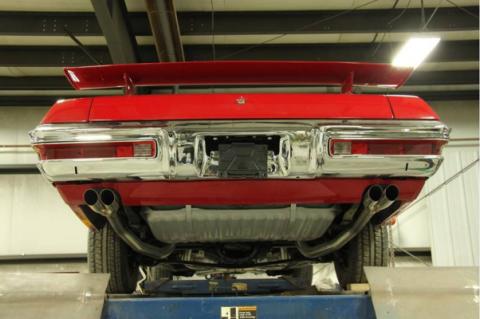 1970-1971 GTO Valance Exit 2.5 Inch Crossmember Back Exhaust System With X-Pipe 409 Stainless With No Mufflers Pypes Performance Exhaust