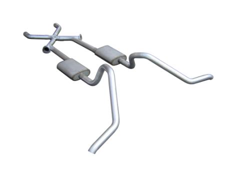 Cat Back w/Xchange Exhaust System Split Side Dual Exit 2.5 in Intermediate And Tail Pipe Violator Muffler/Hardware Incl Tip Not Incl Natural 409 Stainless Steel Pypes Exhaust