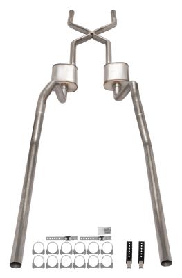 1965-70 Chevy Impala  X-Pipe Crossmember Back Exhaust 409 SS Rear Exit No Mufflers Pypes Performance Exhaust