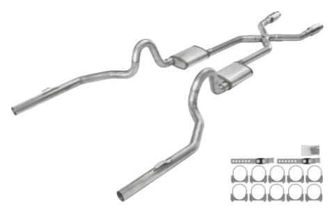 1978-88 3 Inch GM G-Body Non SS Crossmember Back w/ Xpipe Race Pro Muffler Exhaust System SGG913RE
