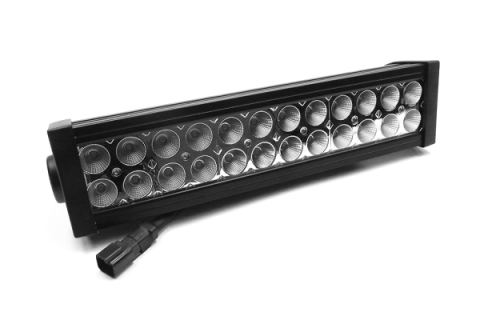 12 Inch LED Light Bar Straight Dbl Row Chrome Series Combo Flood/Beam 72W Dt Harness 79900 6,480 Lumens Top Gun Customz