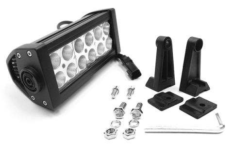 6 Inch LED Light Bar Straight Dbl Row Chrome Series Combo Flood/Beam 36W Dt Harness 79900 3,240 Lumens Top Gun Customz