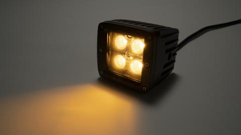 2 Inch Square Cube Cree LED Lights Pair Chrome Series White/Amber With Harness 79903 Top Gun Customz