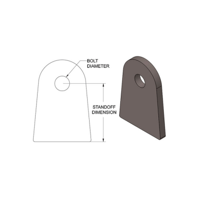 1/4 Inch Bolt Hole Flat Tab, 1/2 Inch Stand Off .100 Thick SDHQ Offroad