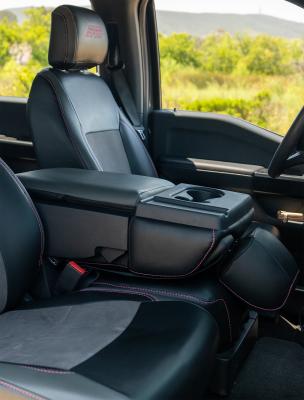 Center Jump Seat Cover w/ Standard Console for 2015-Present Ford F150, 2017-Present Super Duty, Red PRP Seats