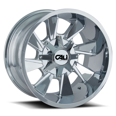 Cast Aluminum Wheels Distorted 9106 CH 20x10 Chrome 5 On 127/5 On139.7 Bolt Pattern -19 Offset Cali Offroad Wheels