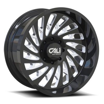 Cast Aluminum Wheels Switchback 9108 GB 22x12 Milled Spokes Gloss Black 6 On 135 Bolt Pattern -51 Offset Cali Offroad Wheels