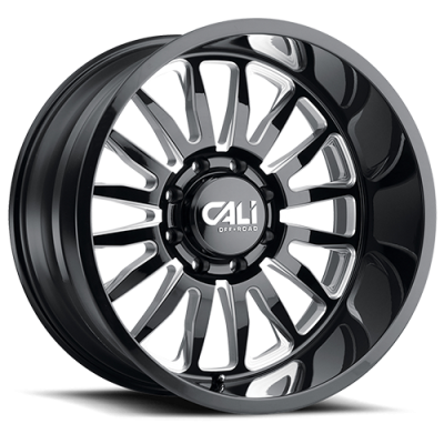 Cast Aluminum Wheels Summit 9110 GB-M 20x9 Milled Spokes Gloss Black 5 On 139.7 Bolt Pattern 0 Offset Cali Offroad Wheels