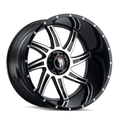Vortex AT162 Gloss Black Machined 24X14 5-127 -76MM 78.1MM Off Road Wheels American Truxx