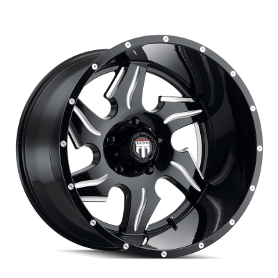 Ninja AT163 Gloss Black Milled 20X12 6-139.7 -44MM 106.1MM Off Road Wheels American Truxx