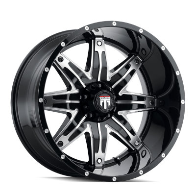 Lonestar AT185 Gloss Black Machined 20X10 5-127 -24MM 78.1MM Off Road Wheels American Truxx