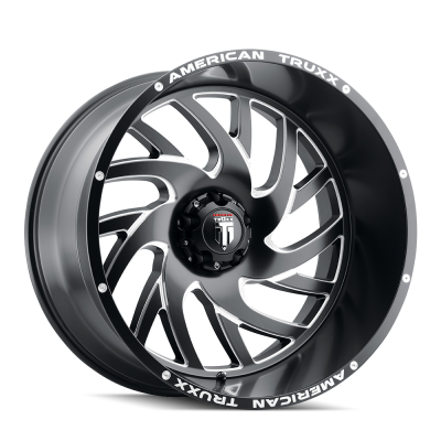 Xclusive AT1907 Satin Black Milled 26X14 8-165.1 -76MM 125.2MM Off Road Wheels American Truxx