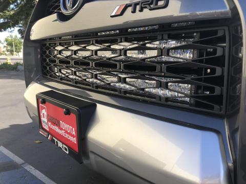 14-21 4Runner 32 Inch Hidden Grille LED Light Bar Brackets Kit Two 32 inch Spot Beam Bumper Light Bar Blue Backlight 32 inch Spot Beam Bumper Light Bar OEM Switch Cali Raised LED	