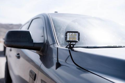 14-21 Tundra Low Profile Ditch Light Brackets Kit (2) 27W Side Projecting LED Pods No Switch Cali Raised LED	