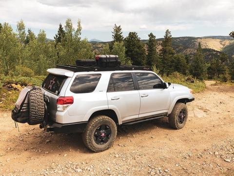 10-21 4Runner Premium Roof Rack 42 in White Dual Row Spot Beam No Switch Cut Outs and Light Kit Cali Raised LED