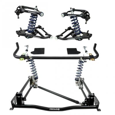 TQ Coil-Over System For 1955-1957 Chevy W/ 2 Piece Frame Front And Rear TQ Coil-Overs Upper And Lower Strongarms Bolt-On 4-Link And Front Sway Bar Ridetech