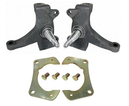 2.5 Inch Drop Spindles For 1963-1970 C10 Pair Of Spindles And Caliper Brackets For W/ Stock Hd Brakes 1 1/4 Inch Thick Rotors And Some Aftermarket Brakes Ridetech