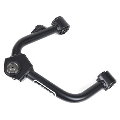Front Upper Strongarms For 2019-2024 Silverado / Sierra 1500 2WD / 4WD Lowered Pair Of Tubular Control Arms W/ Rubber Bushings And Ball JointsPowder Coated Satin Black Ridetech