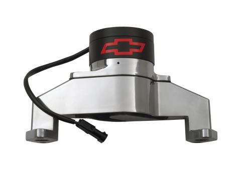 Electric Engine Water Pump Aluminum Polished with Bowtie Logo Fits BB Chevy Chevrolet Performance Parts
