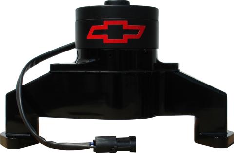 Electric Engine Water Pump Aluminum Black with Bowtie Logo Fits BB Chevy Chevrolet Performance Parts