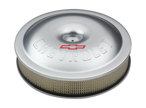 Engine Air Cleaner Kit Super-Light 14 Inch Alunimum Clear Bowtie/Chevy Logo Chevrolet Performance Parts
