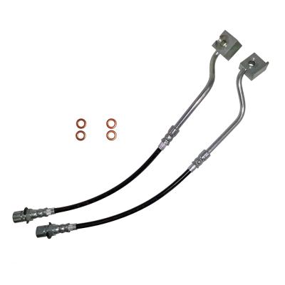Mustang Brake Hose Kit Fox Body 87-93 Ford Mustang Front Stainless Steel Clear Cover J&M Products